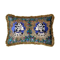 Jessica Russell Flint embroidered velvet cushion cover 