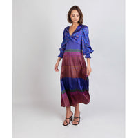 Jessica Russell Flint Printed Silk twist front dress