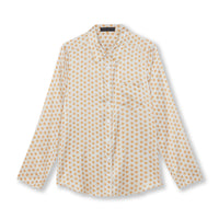 ecru golden starts print silk long sleeve pyjama top