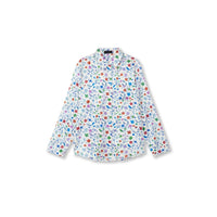 Jessica Russell Flint Printed Silk pj top in white colour
