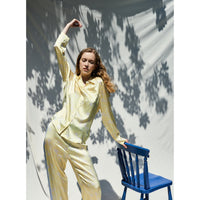 Long Sleeve PJ Top / ''Golden Blossom"-JRF