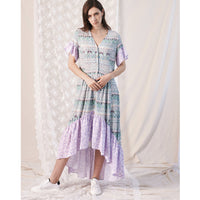 Midi Frill Dress / "Wilde Border"-JRF
