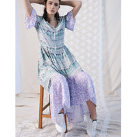 Midi Frill Dress / "Wilde Border"-JRF