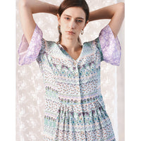 Midi Frill Dress / "Wilde Border"-JRF