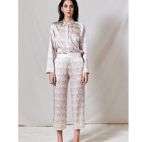 Cropped PJ Trousers / ''Eastern Tile"-JRF
