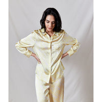 Long Sleeve PJ Top / ''Golden Blossom"-JRF