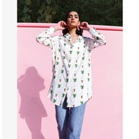 Percy Boyfriend Shirt / "Kahlo Palm"-JRF