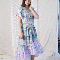 Midi Frill Dress / "Wilde Border"-JRF