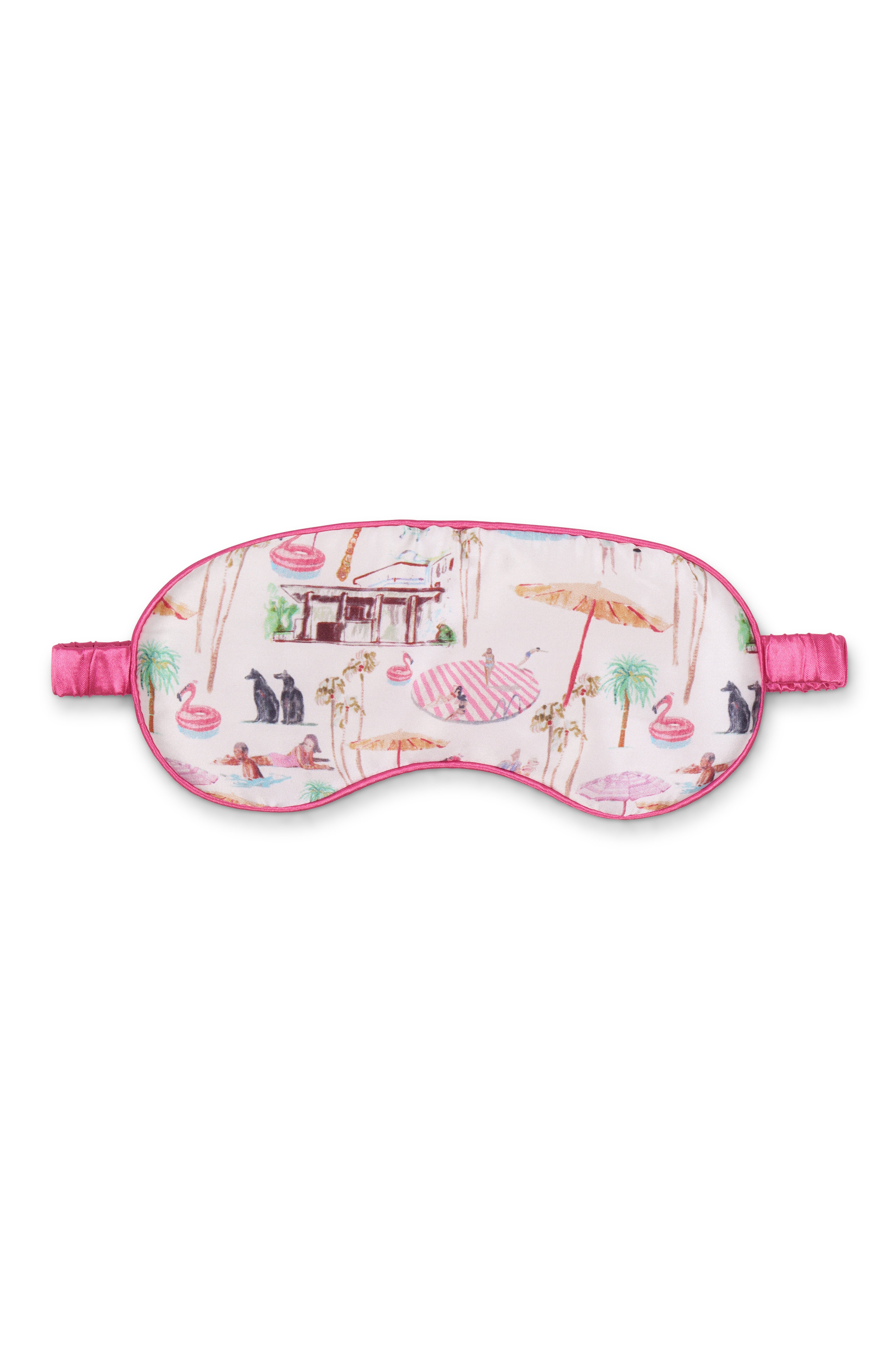 Silk Eye Mask "Pink Flamingo Club"