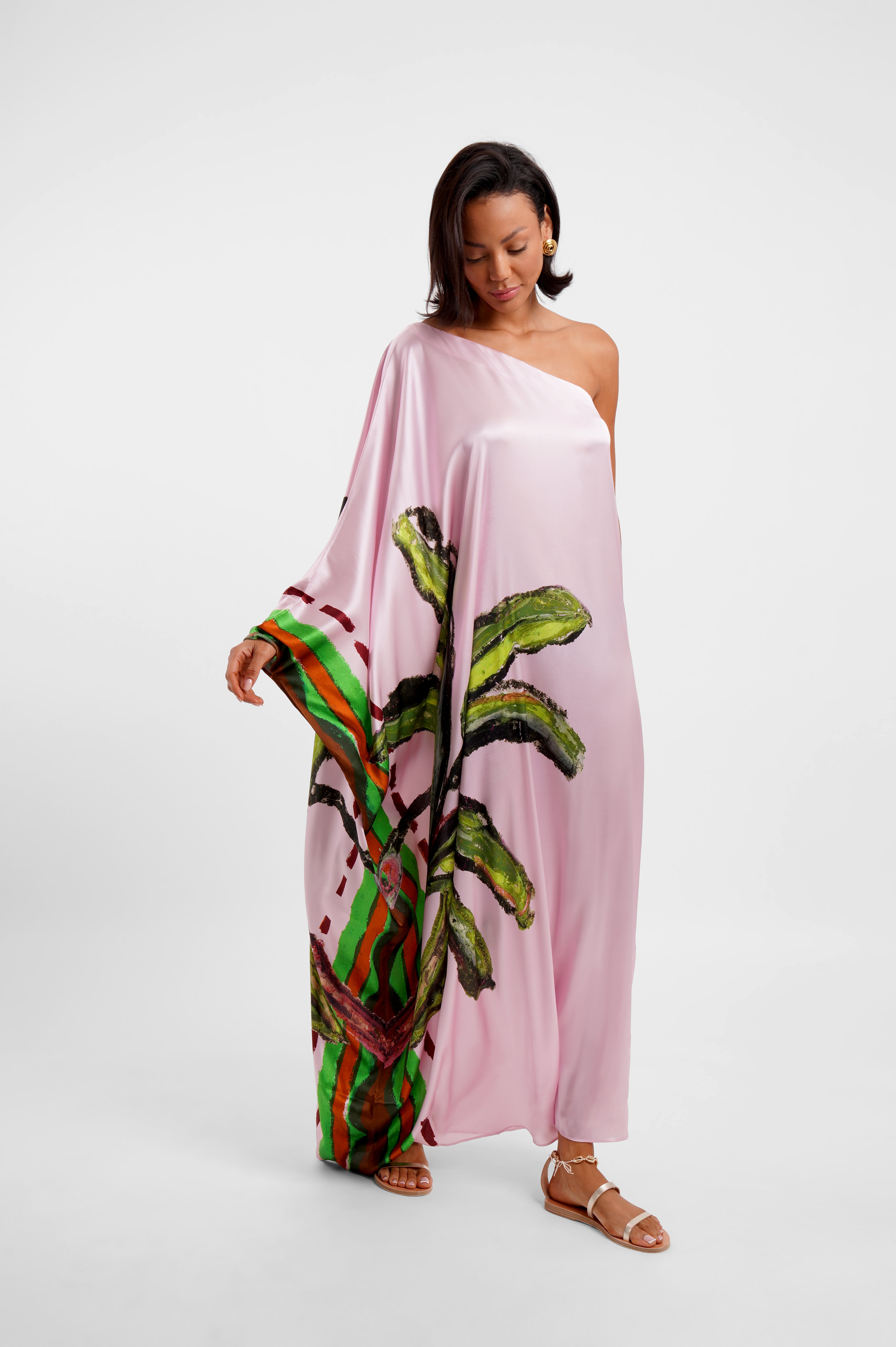 One Shoulder Maxi Kimono Dress "Kumulau"