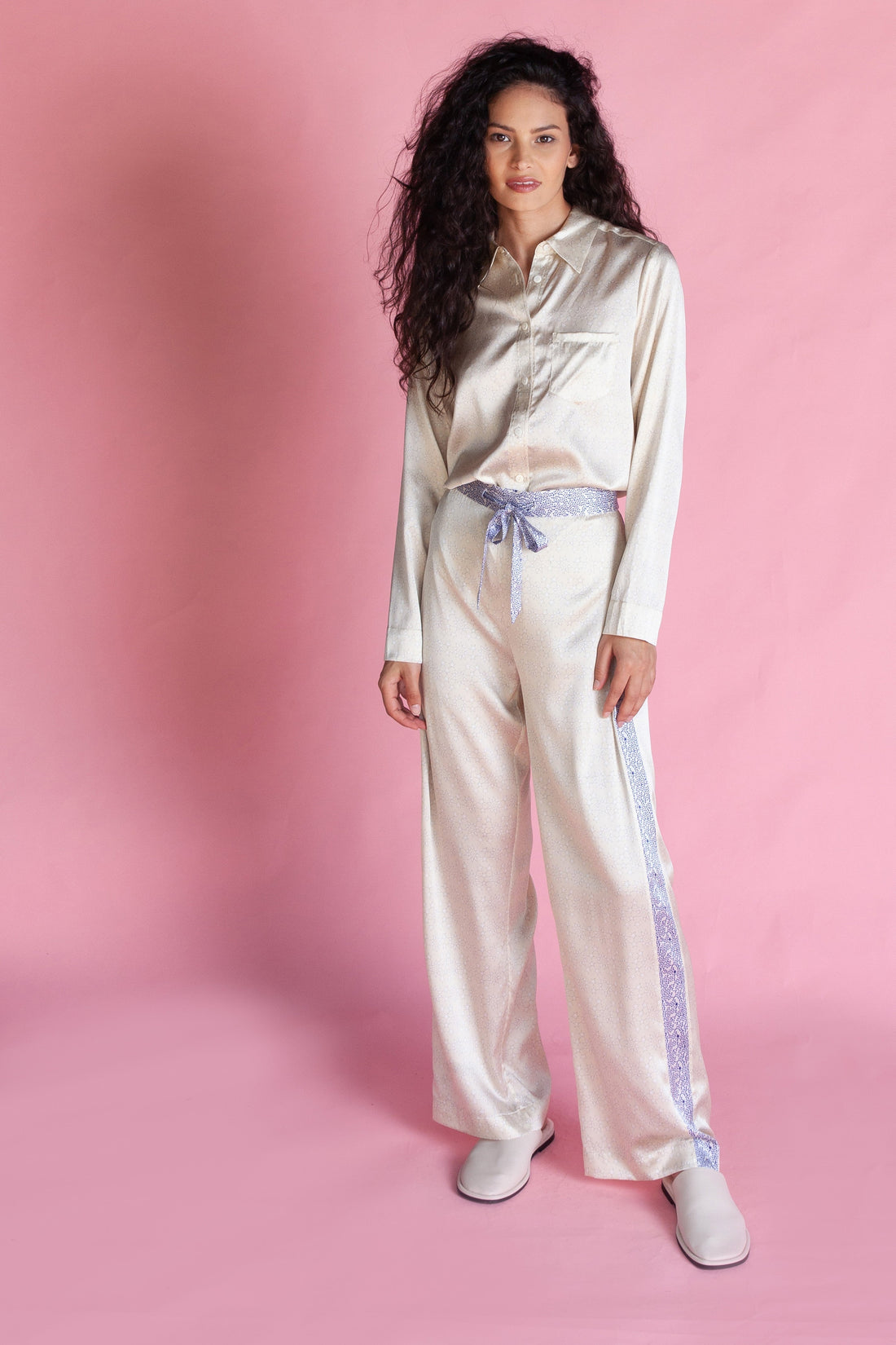 Jessica Russell Flint Printed Silk pyjama bottoms 