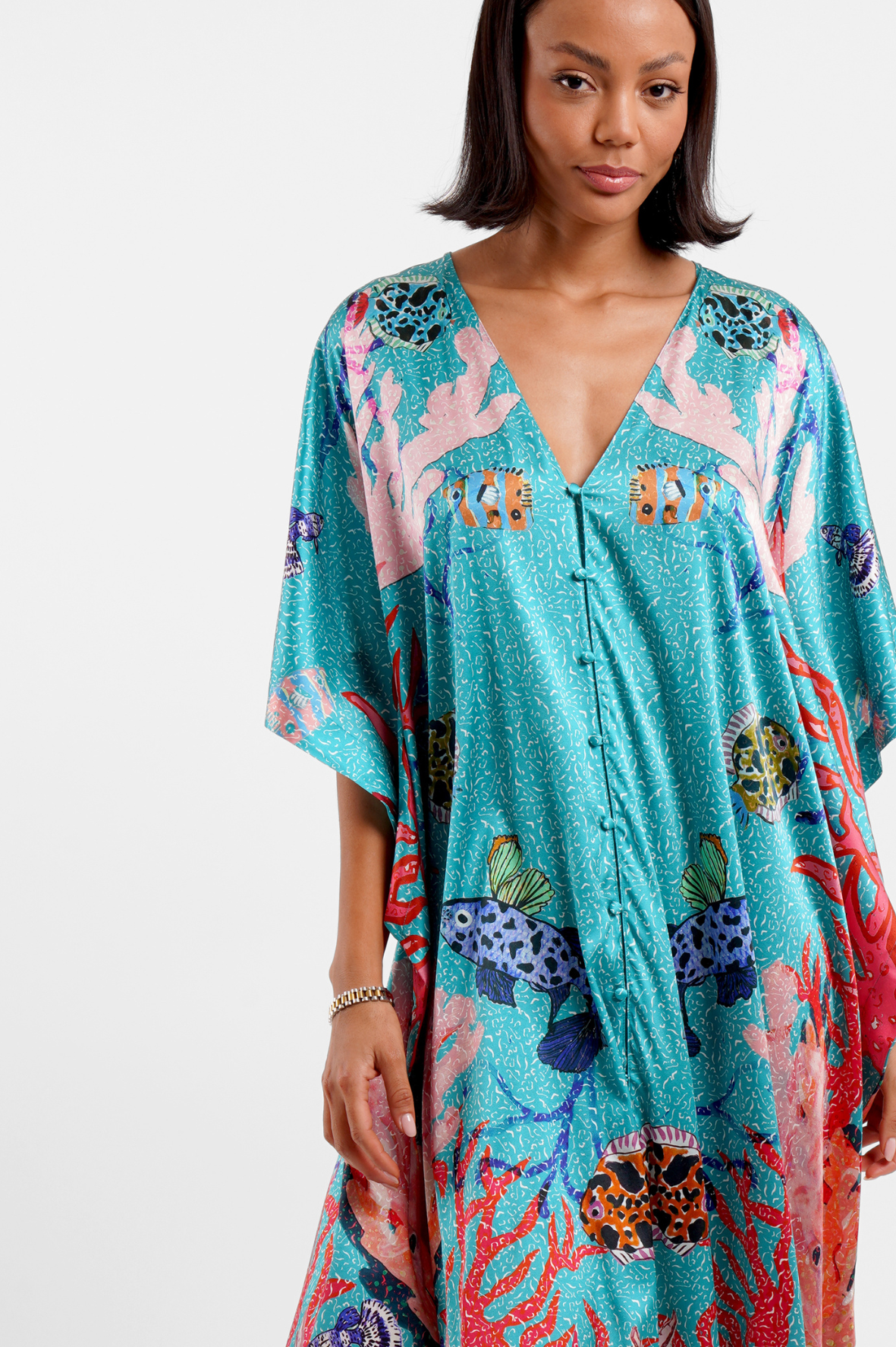 Kaftan Dress "Underwater Coral"