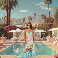 Oblong Pareo Scarf / "Pink Flamingo Club"