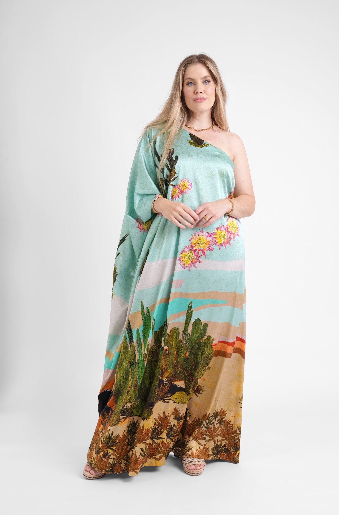 One Shoulder Kaftan Dress “Desert Drift”