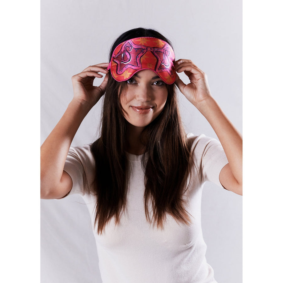 Jessica Russell Flint Printed Silk eye mask 