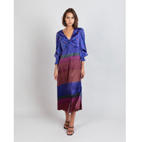 Jessica Russell Flint Printed Silk twist front dress