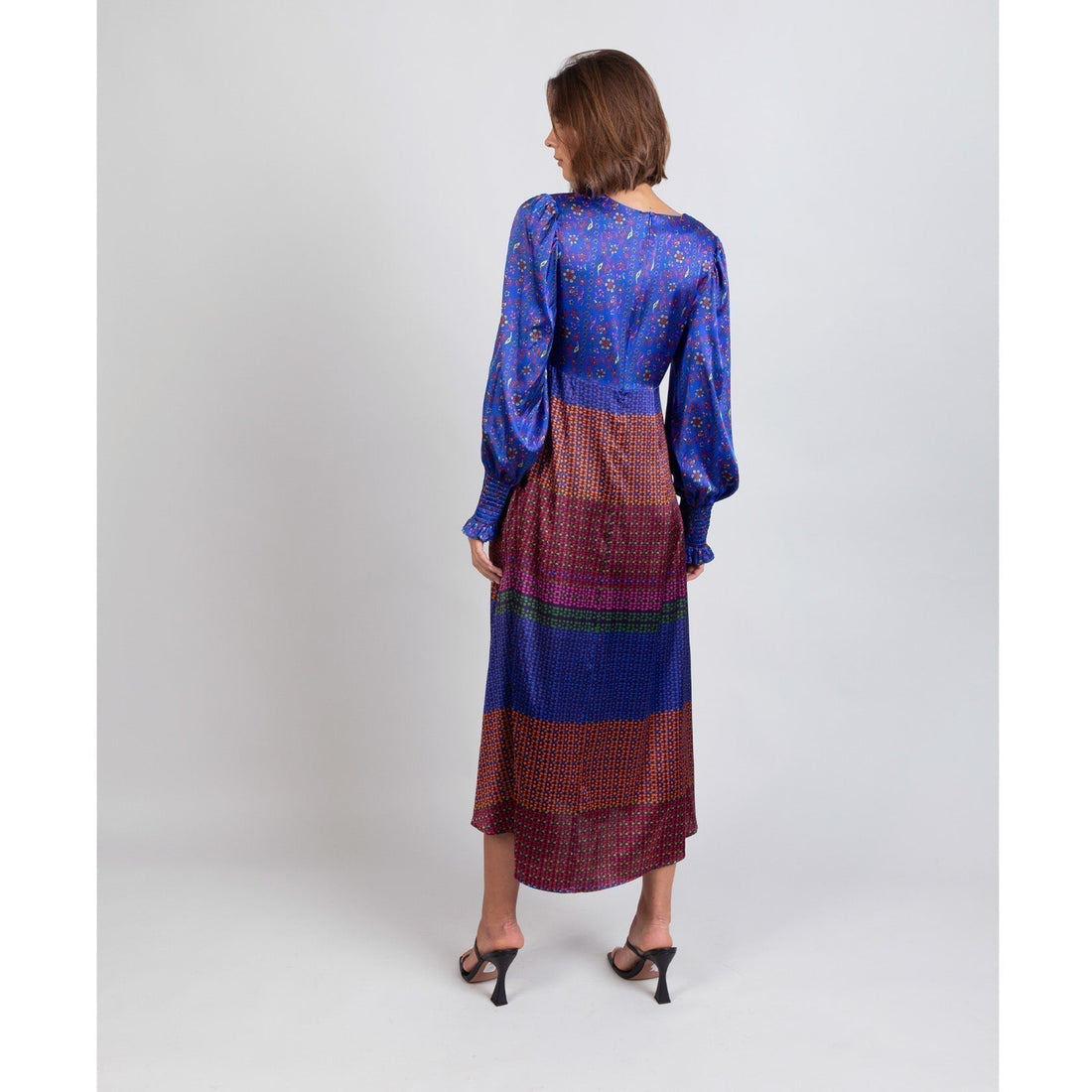 Jessica Russell Flint Printed Silk twist front dress