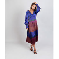 Jessica Russell Flint Printed Silk twist front dress