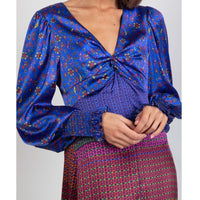 Jessica Russell Flint Printed Silk twist front dress