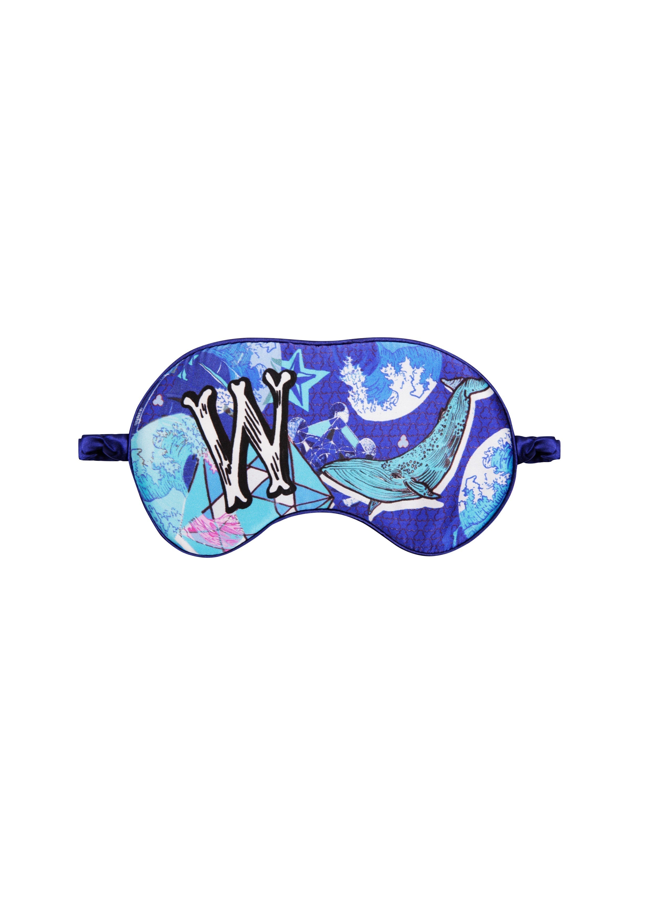 Silk Eye Mask "W Whale"