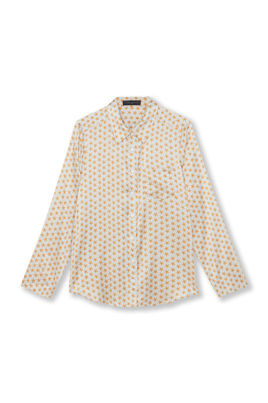ecru golden starts print silk long sleeve pyjama top