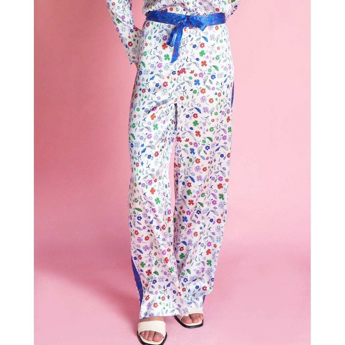 Jessica Russell Flint Printed Silk pyjama bottoms 