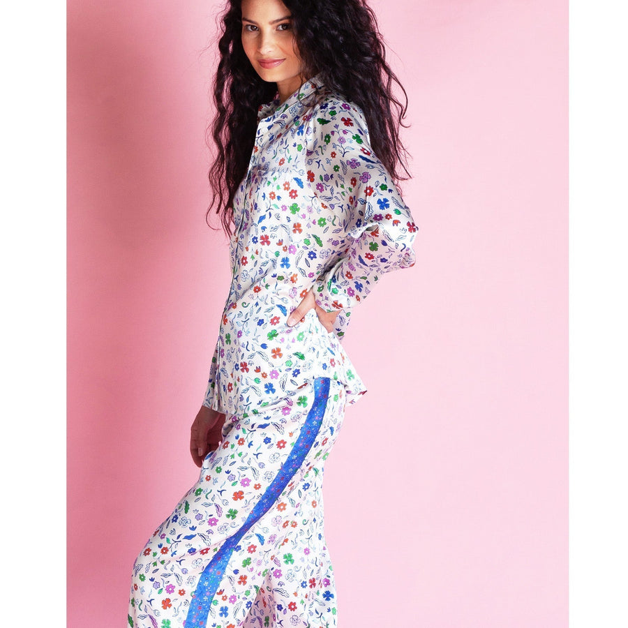 Jessica Russell Flint Printed Silk pyjama bottoms 