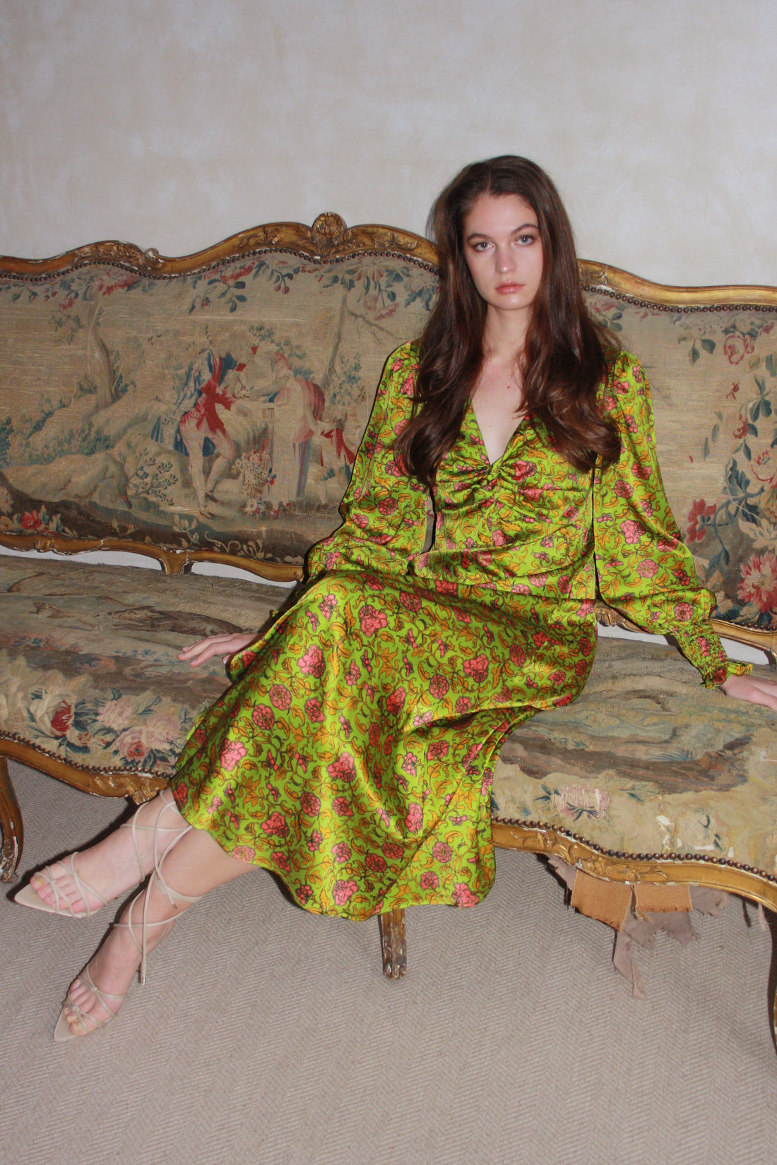 Sample: Twist Front Dress ALBA ROSE - Size Small-JRF