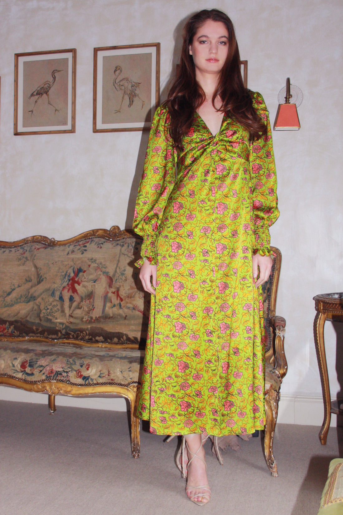 Sample: Twist Front Dress ALBA ROSE - Size Small-JRF