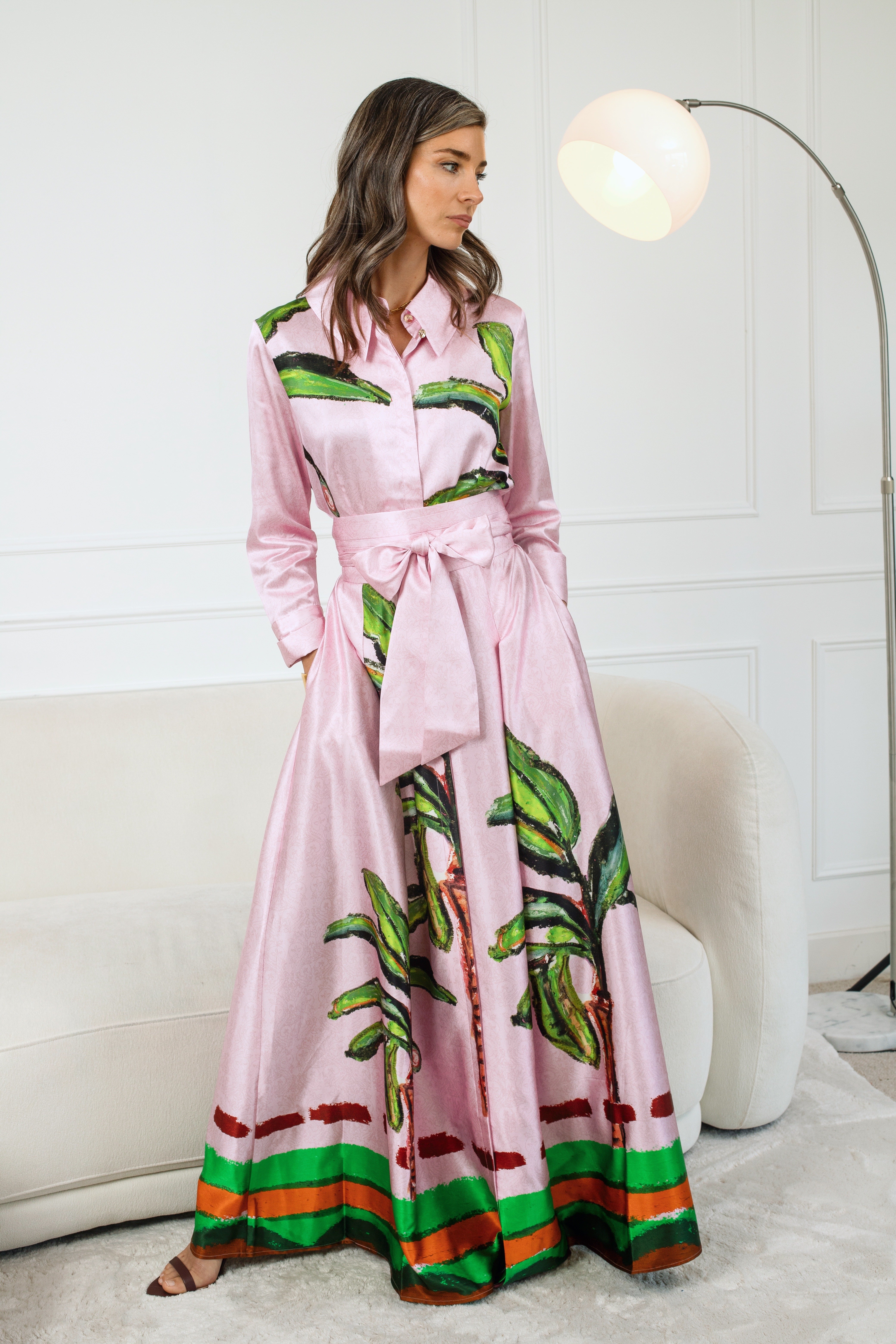 Belted Maxi Shirt Dress "Kumulau”