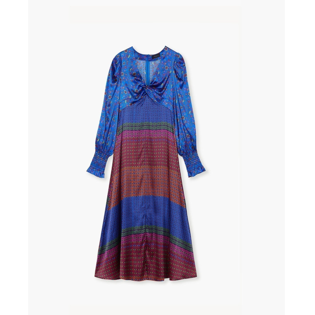 Jessica Russell Flint Printed Silk twist front dress