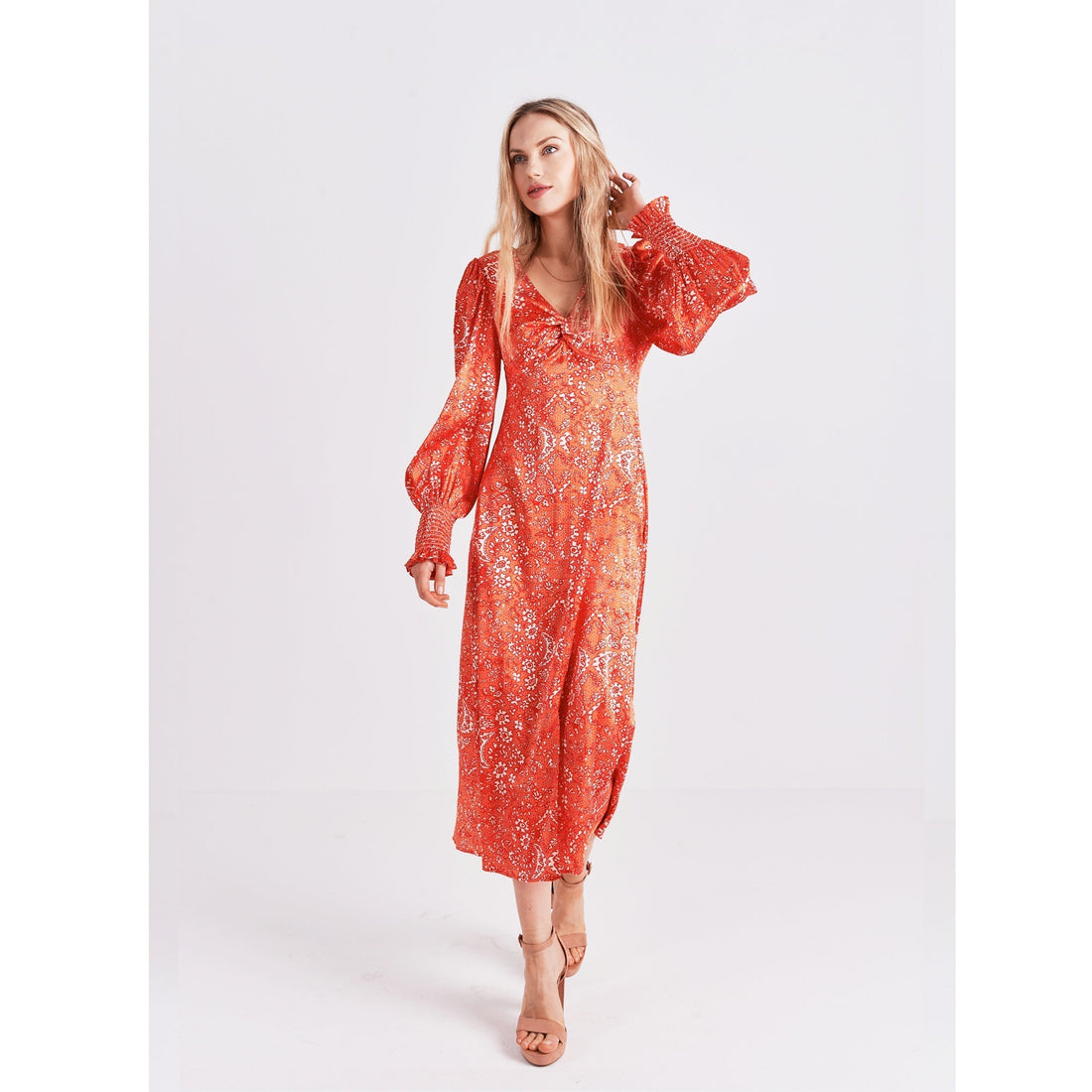 Twist Front Dress / "Arabea"-JRF