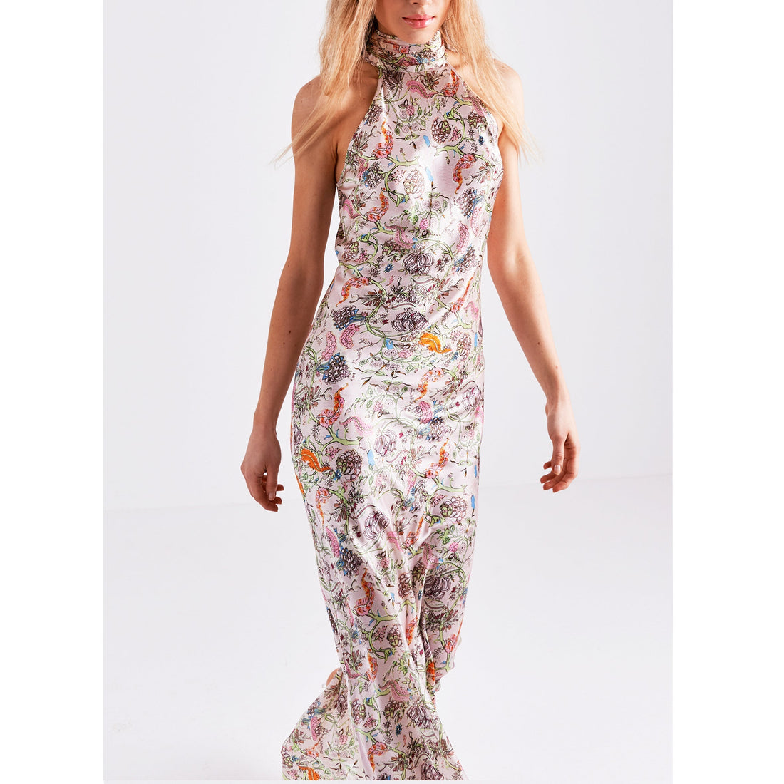 High Neck Maxi Dress / "Emiko"-JRF