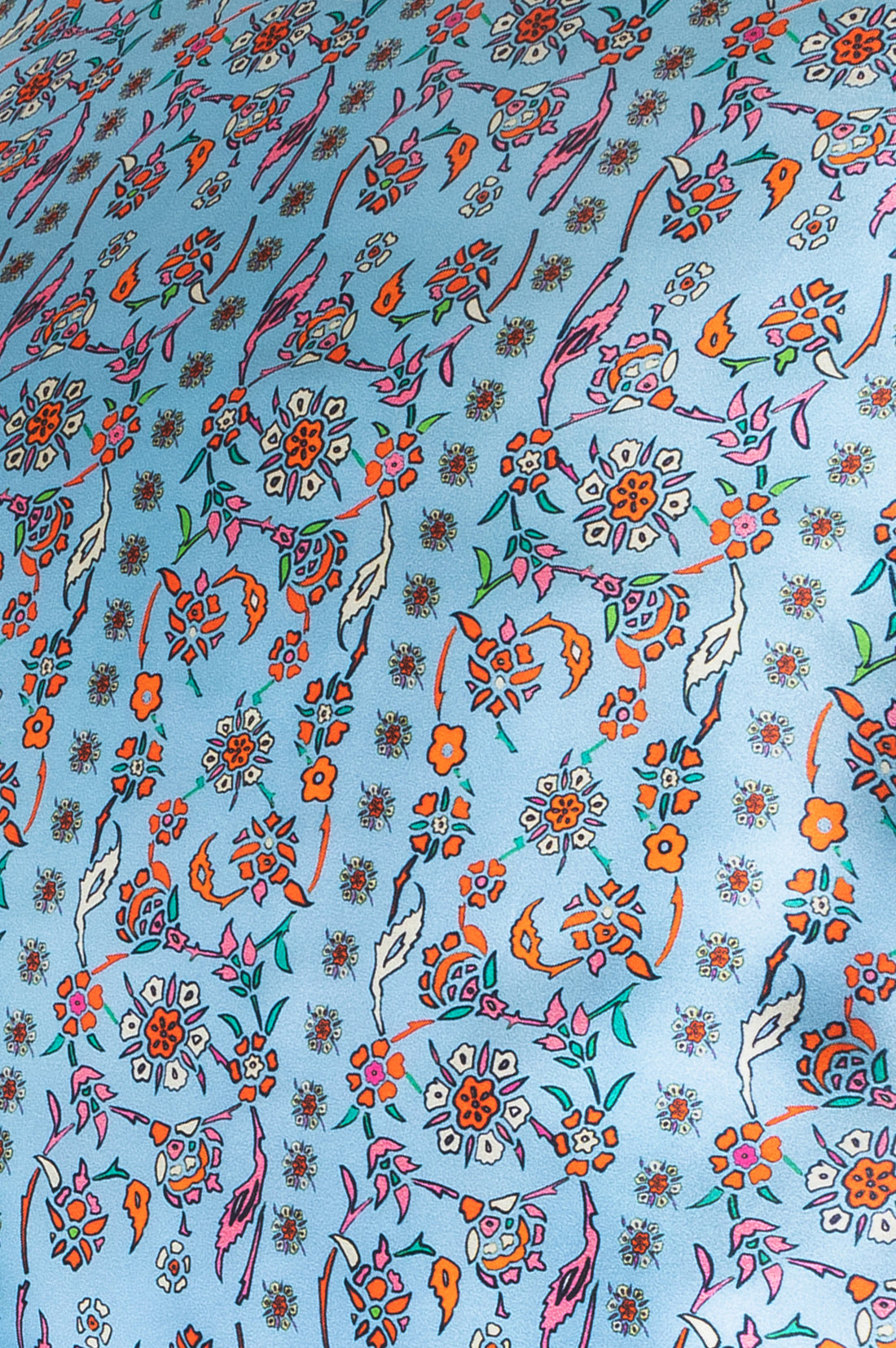 hand painted Suzani inspired floral print silk short slip dress