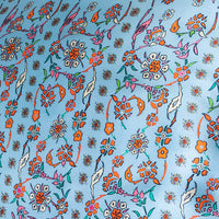 hand painted Suzani inspired floral print silk short slip dress