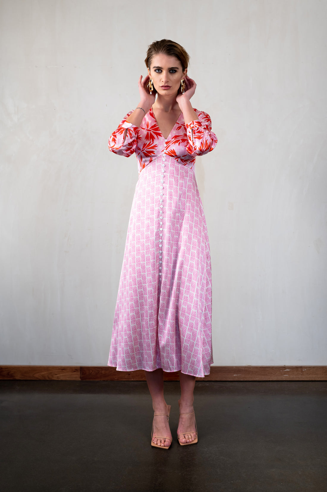 Button Tea Dress / "Fernanda"-JRF