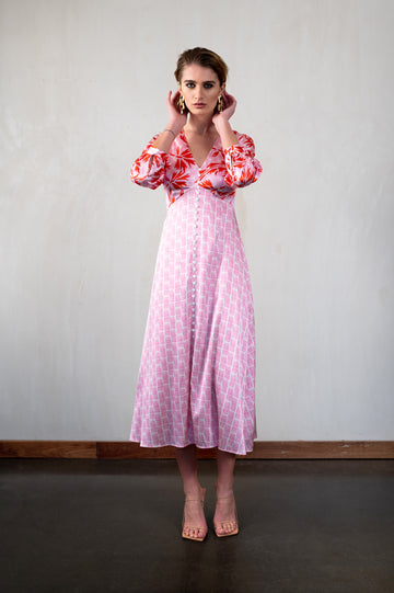 Button Tea Dress / "Fernanda"-JRF