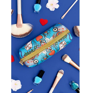 Jessica Russell Flint vegan leather printed mini make up bag 