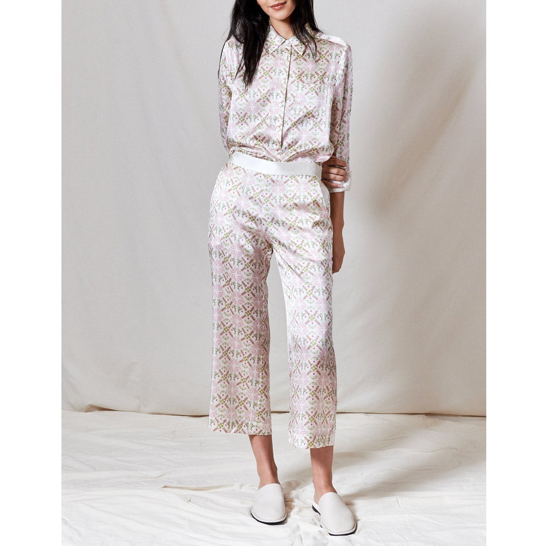 Cropped PJ Trousers / ''Eastern Tile"-JRF
