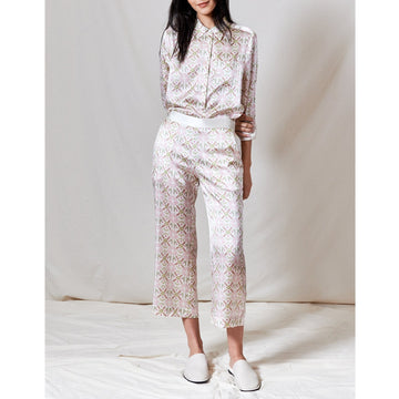 Cropped PJ Trousers / ''Eastern Tile"-JRF