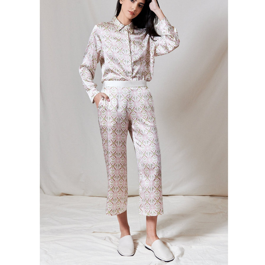 Cropped PJ Trousers / ''Eastern Tile"-JRF
