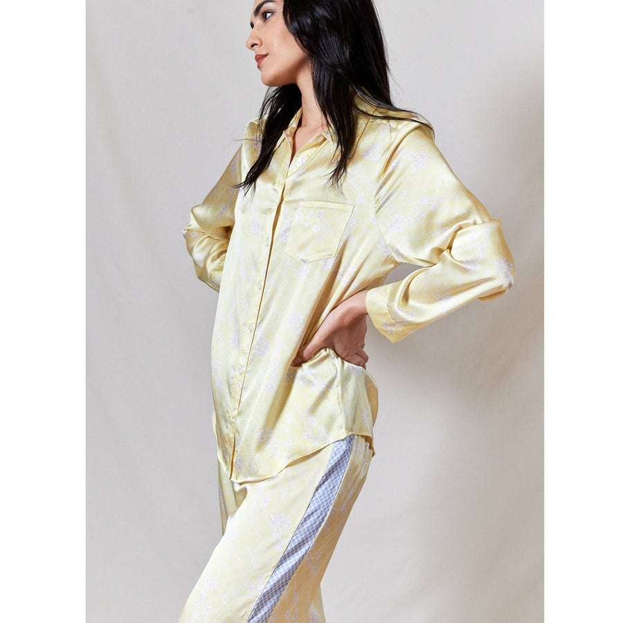 Long Sleeve PJ Top / ''Golden Blossom"-JRF