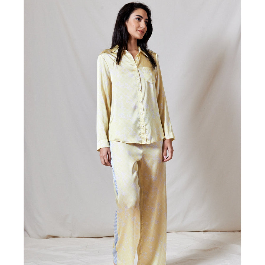 Long Sleeve PJ Top / ''Golden Blossom"-JRF