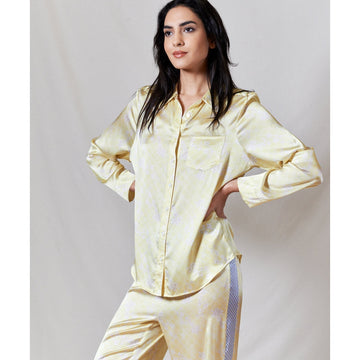 Long Sleeve PJ Top / ''Golden Blossom"-JRF