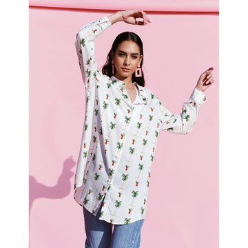Percy Boyfriend Shirt / "Kahlo Palm"-JRF