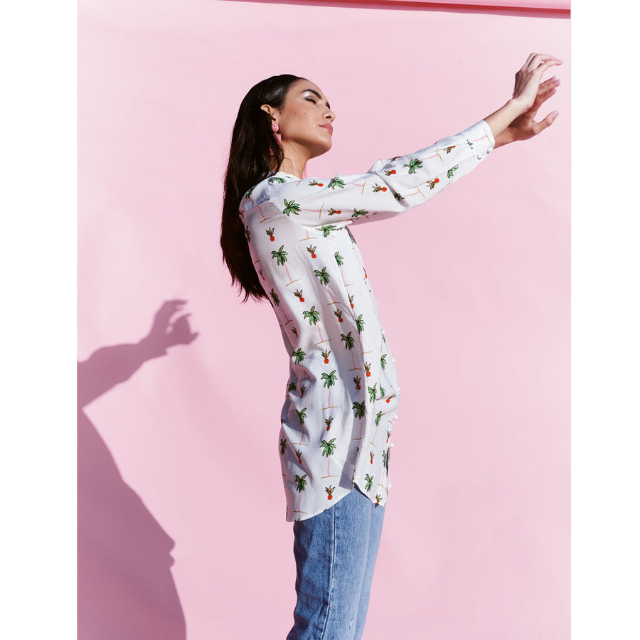 Percy Boyfriend Shirt / "Kahlo Palm"-JRF