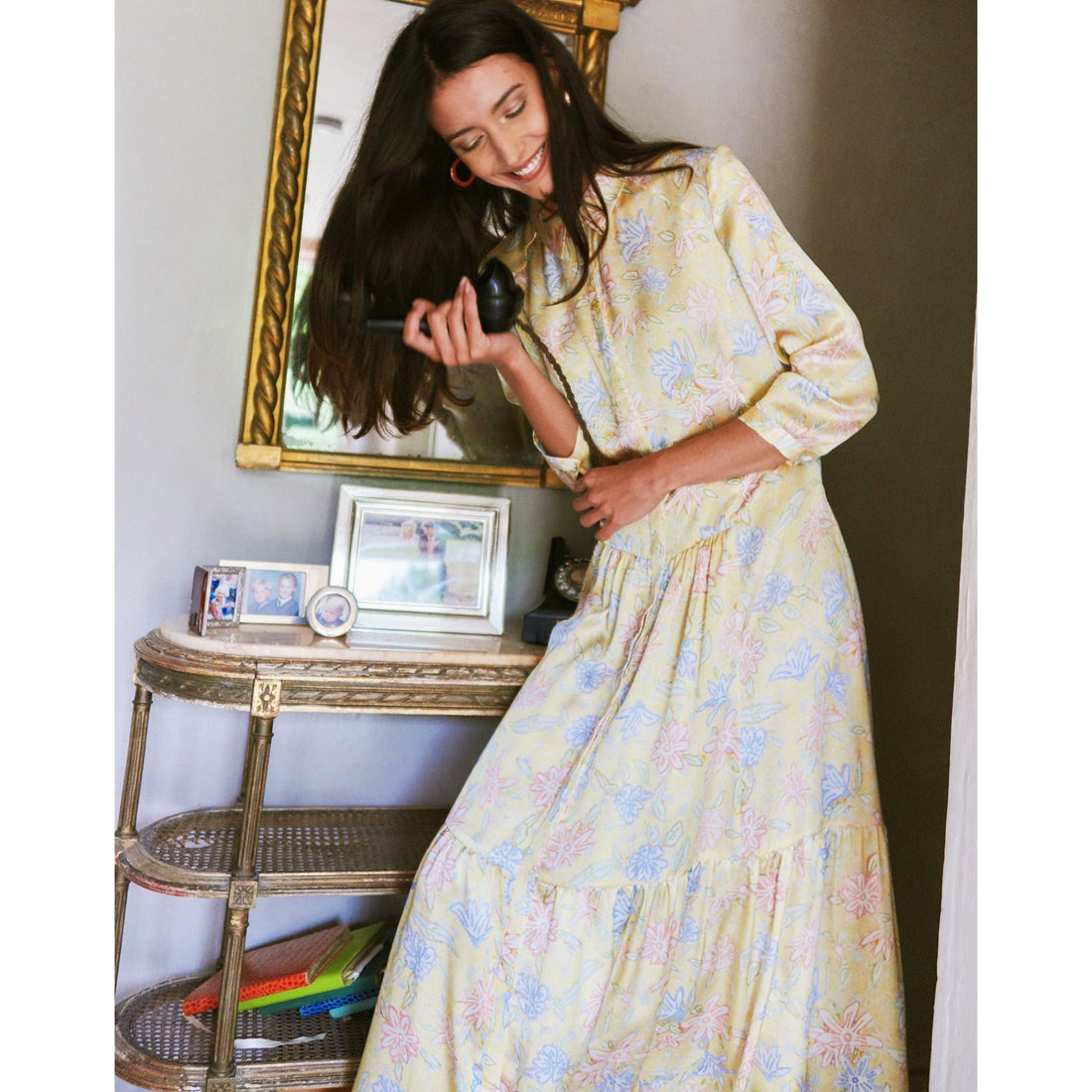 Maxi Shirt Dress / "Zarina Butterfly"-JRF